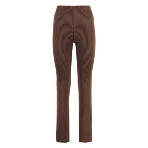 Ribgebreide Wollen Broek Wolford , Brown , Dames