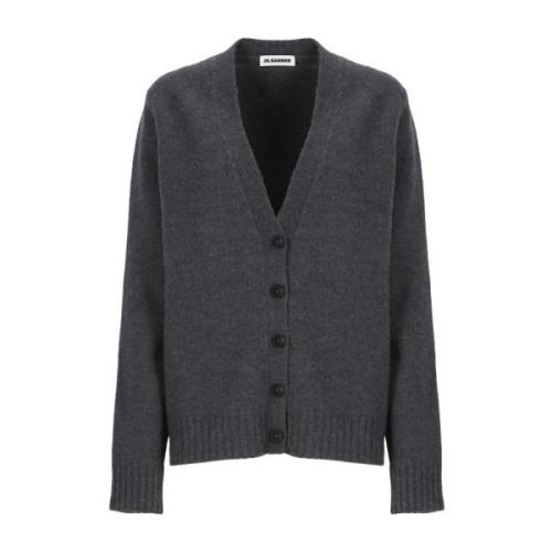 Grijze Wollen Vest met V-Hals Jil Sander , Gray , Dames