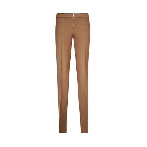 Wollen broek met voorritsen Stella McCartney , Brown , Dames