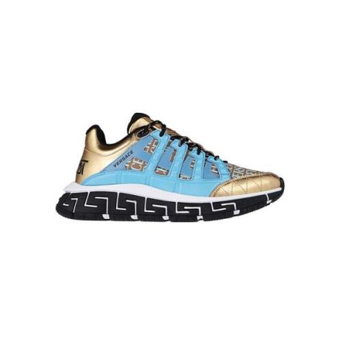 Lage sneakers met contrasterende inzetstukken Versace , Multicolor , H...