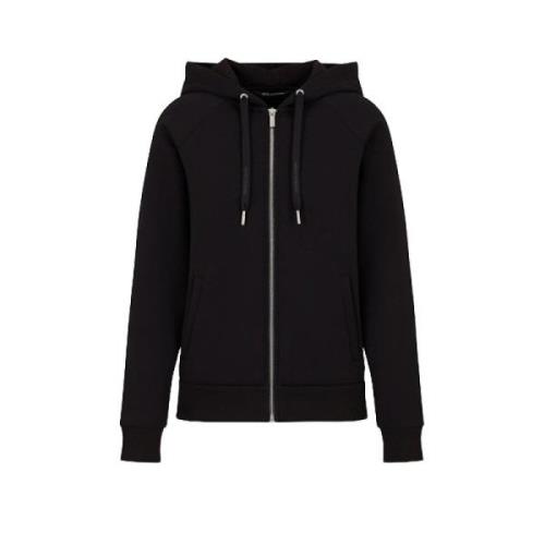 Zwarte Hoodie met Rits Aw24 Armani Exchange , Black , Dames