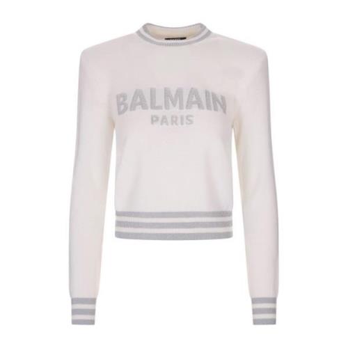 Stijlvolle Sweater voor Trendy Fashionistas Balmain , Gray , Dames