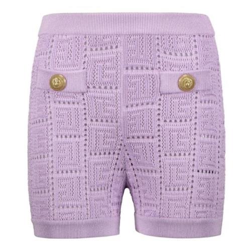 Gebreide Knoop Shorts Balmain , Purple , Dames