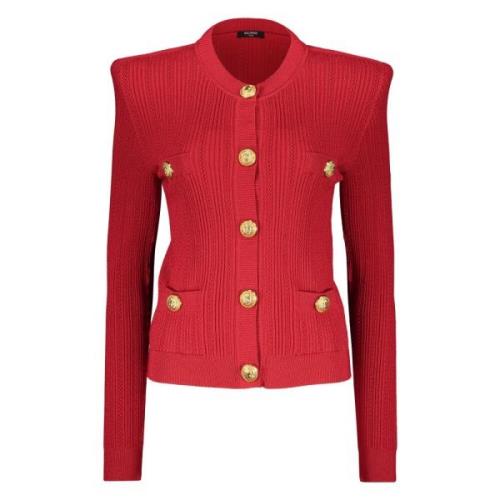 Cardigan met versierde knopen Balmain , Red , Dames