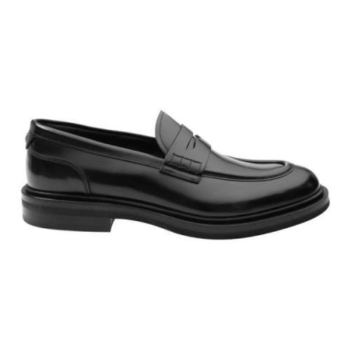 Zwarte Leren Loafer Schoenen Dolce & Gabbana , Black , Heren