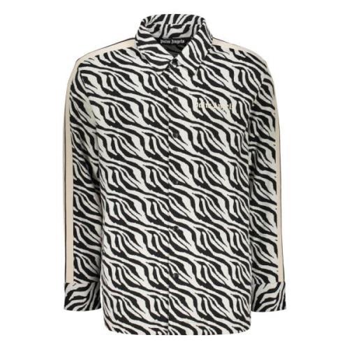 Zebra Motief Lange Mouw Shirt Palm Angels , Multicolor , Heren