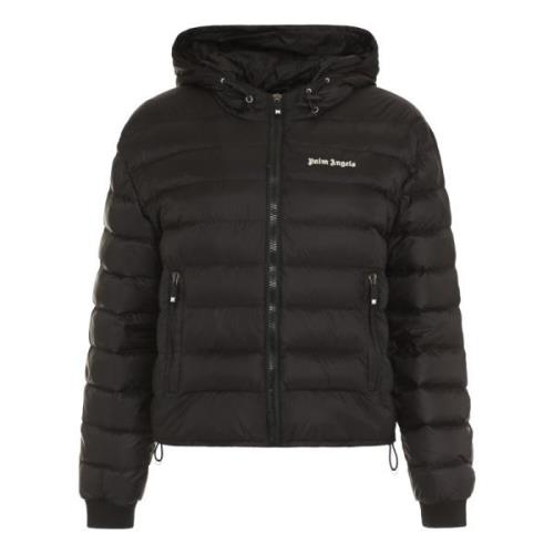 Gewatteerde jas met capuchon Palm Angels , Black , Dames