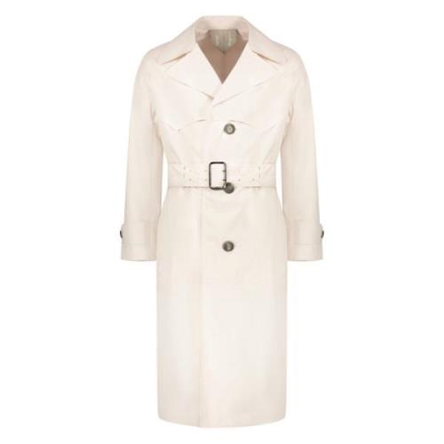 Katoenen trenchcoat met reverskraag Salvatore Ferragamo , White , Here...