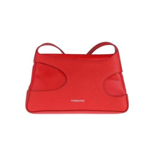 Uitgesneden Leren Schoudertas Salvatore Ferragamo , Red , Dames