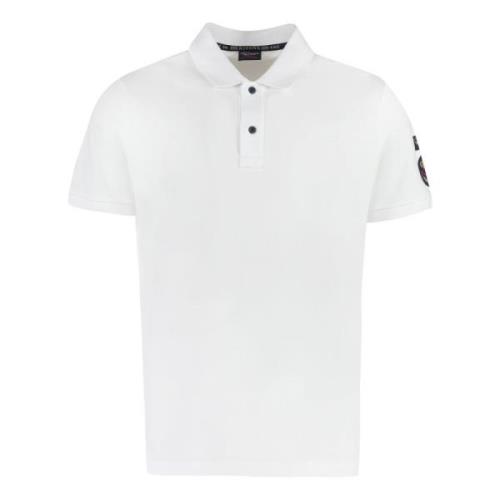 Katoenen Polo Shirt Geribbelde Kraag Paul & Shark , White , Heren