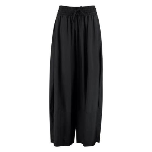 Wijde broek met elastische taille Jil Sander , Black , Dames