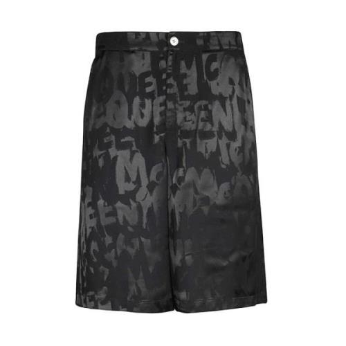 Viscose Bermuda Shorts Elastische Achterkant Alexander McQueen , Black...