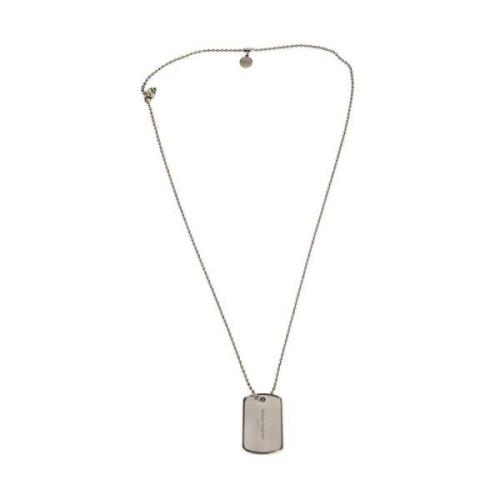 Zilveren Ketting met Logo Hanger Alexander McQueen , Gray , Dames