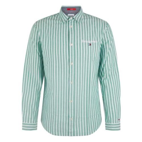 Lineaire Streep Shirt Tommy Jeans , Green , Heren