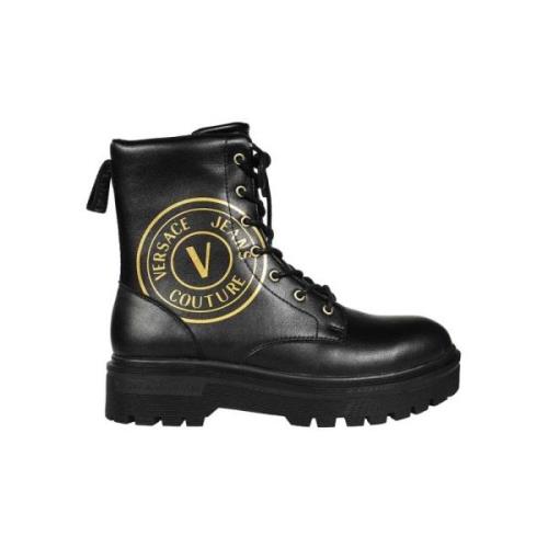 Leren enkellaarzen Versace Jeans Couture , Black , Heren