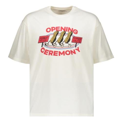 Bedrukt Crew-neck T-shirt Opening Ceremony , Beige , Heren