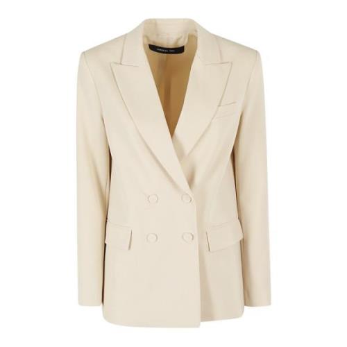 Dubbelborstige Jas Federica Tosi , Beige , Dames