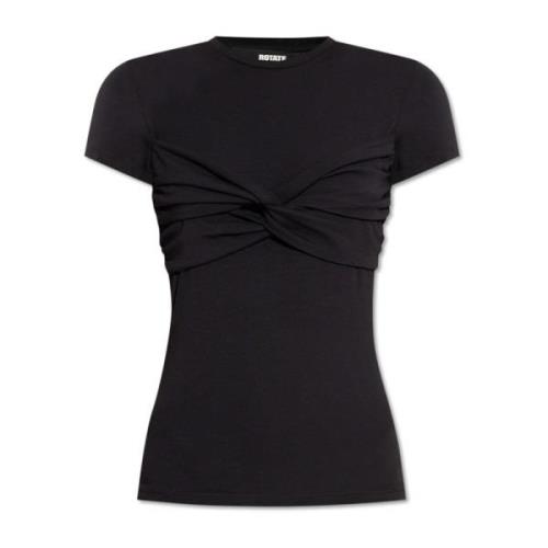 Geweven T-shirt Rotate Birger Christensen , Black , Dames