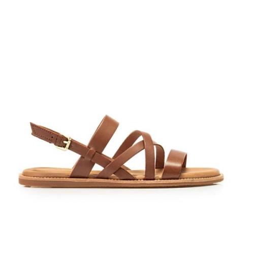 Bruin Leren Sandalen Karsea Sun Clarks , Brown , Dames