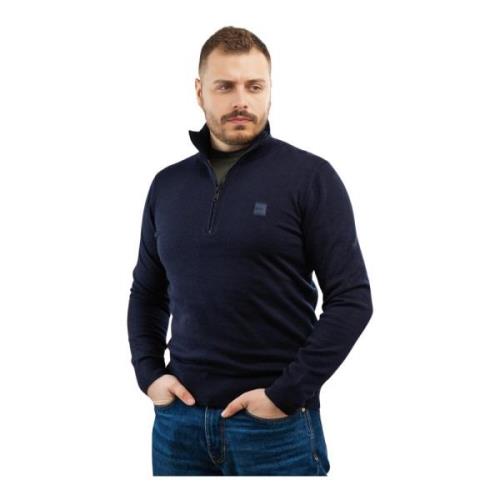 Heren Trui Marine Katoen Hugo Boss , Blue , Heren