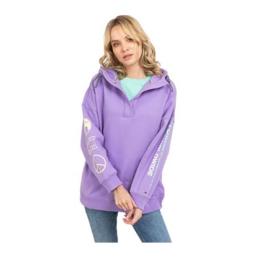 Lavendel Oversize Sweatshirt Tommy Hilfiger , Purple , Dames