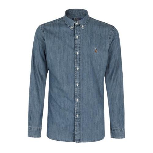 Denim Overhemd Ralph Lauren , Blue , Heren