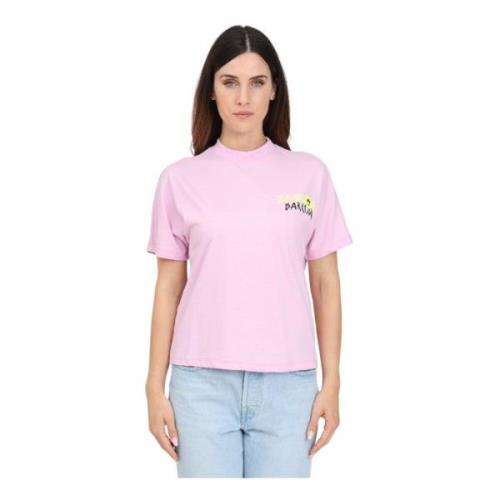 Roze Logo Print T-shirt Barrow , Pink , Dames