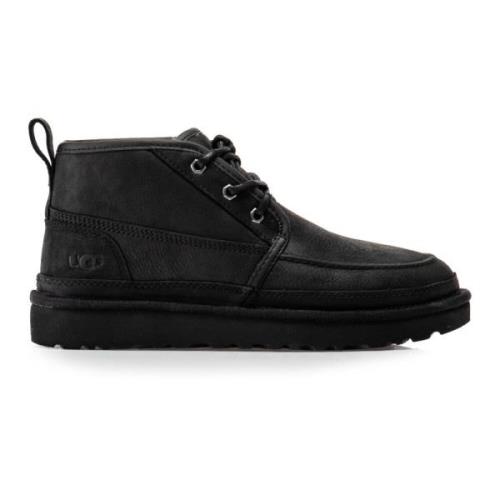 Heren Leren Laarzen Zwart UGG , Black , Heren