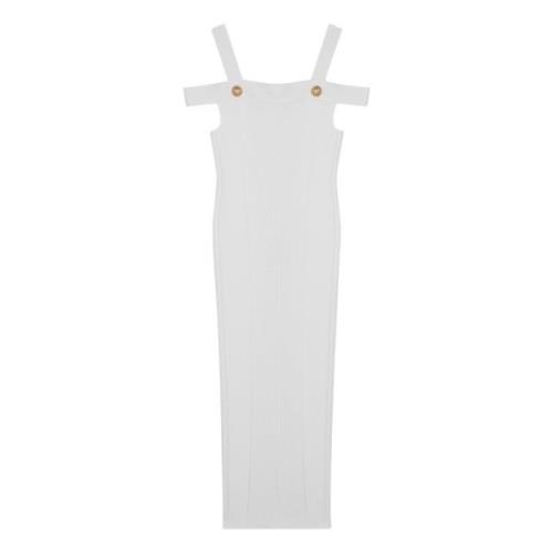 Midi Jurk voor Vrouwen Balmain , White , Dames