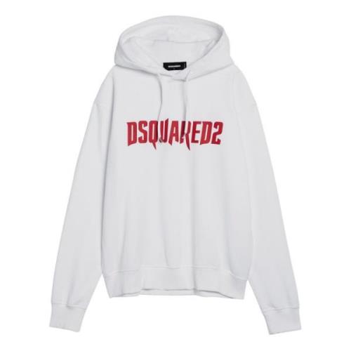 Capuchontrui Dsquared2 , White , Heren