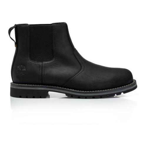 Heren Chelsea Laarzen Zwart Leer Ronde Neus Timberland , Black , Heren