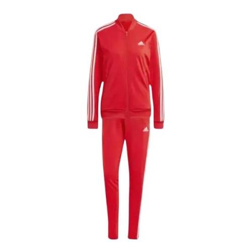 Rode 3-Stripes Trainingspak voor Vrouwen Adidas , Red , Dames