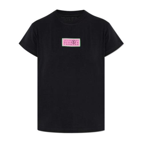 T-shirt met logo MM6 Maison Margiela , Black , Dames