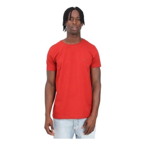 Rood korte mouw T-shirt Casual Stijl Tommy Hilfiger , Orange , Heren