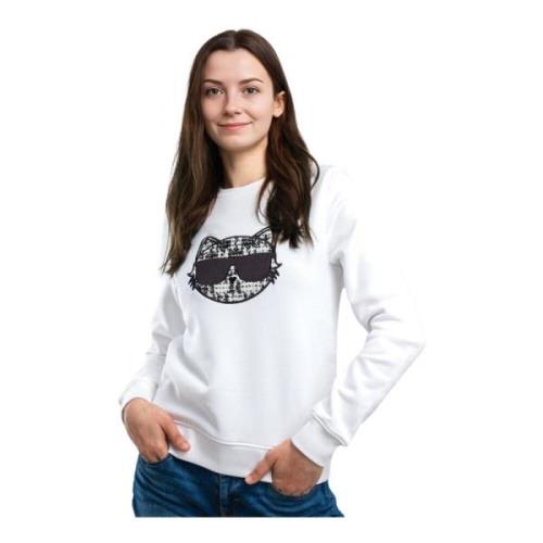 Witte Organische Katoenen Sweater Karl Lagerfeld , White , Dames