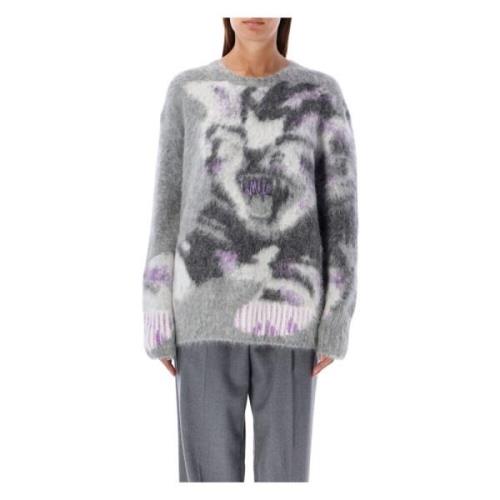 Kat Intarsia Gebreide Kleding Grijs Multi Stella McCartney , Multicolo...