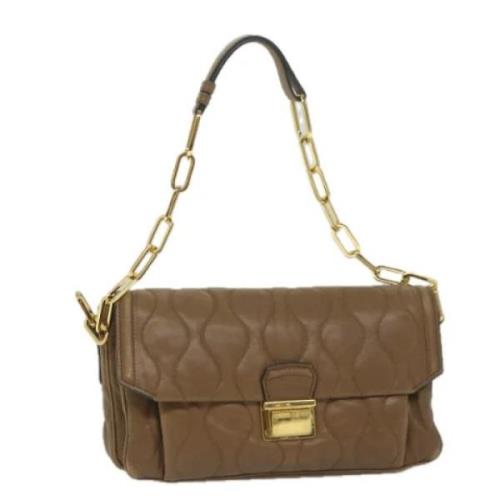 Pre-owned Leather shoulder-bags Miu Miu Pre-owned , Brown , Dames