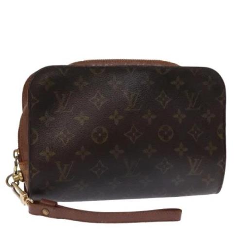 Pre-owned Canvas clutches Louis Vuitton Vintage , Brown , Dames