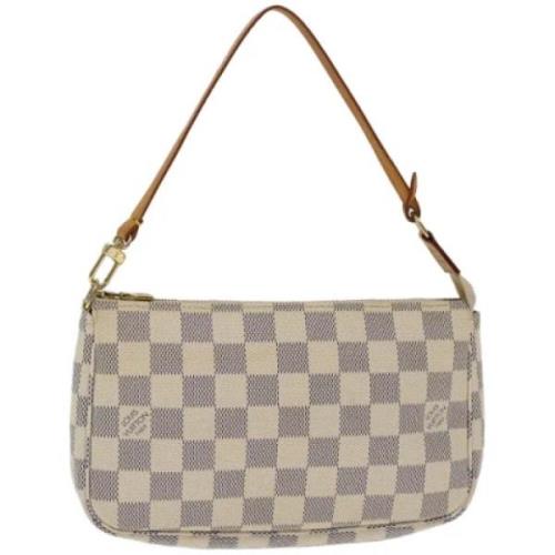 Pre-owned Canvas clutches Louis Vuitton Vintage , White , Dames