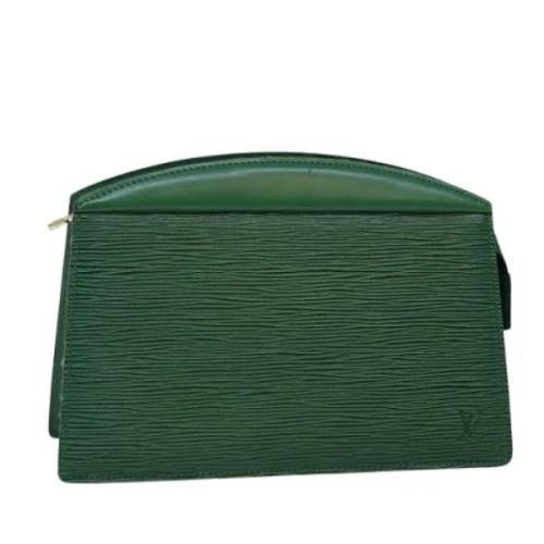 Pre-owned Leather pouches Louis Vuitton Vintage , Green , Dames