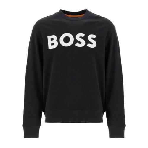 Basic Crew Logo Sweatshirt Boss , Black , Heren