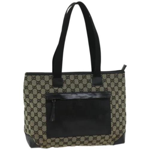 Pre-owned Canvas totes Gucci Vintage , Beige , Dames