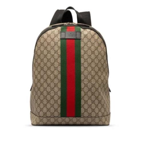 Pre-owned Leather backpacks Gucci Vintage , Brown , Dames