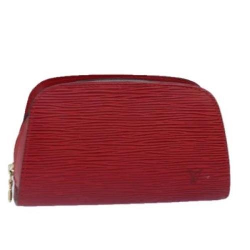 Pre-owned Leather pouches Louis Vuitton Vintage , Red , Dames