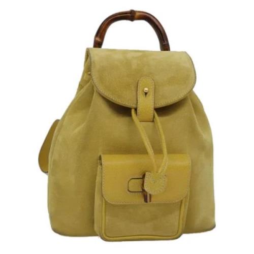 Pre-owned Suede gucci-bags Gucci Vintage , Yellow , Dames