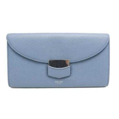 Pre-owned Leather wallets Celine Vintage , Blue , Dames