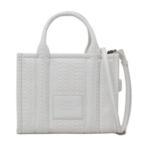 Leren tas met monogrammotief, zwart en wit Marc Jacobs , White , Dames