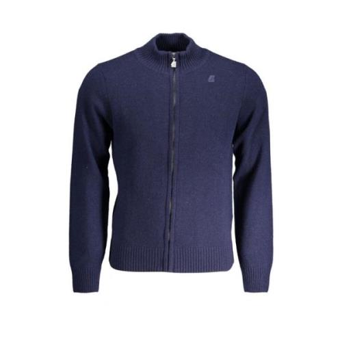 Blauwe Polyamide Cardigan met Rits K-Way , Blue , Heren