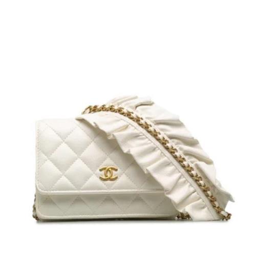 Pre-owned Leather chanel-bags Chanel Vintage , White , Dames