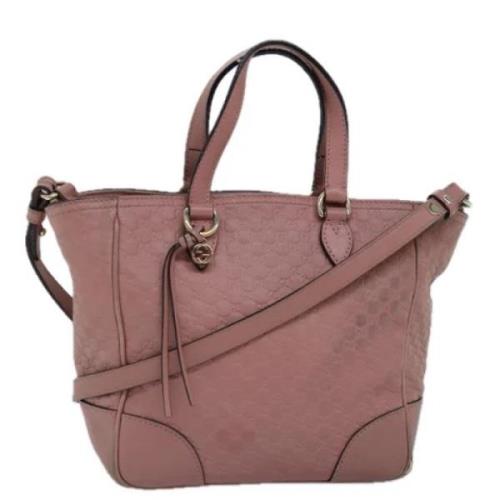 Pre-owned Leather handbags Gucci Vintage , Pink , Dames